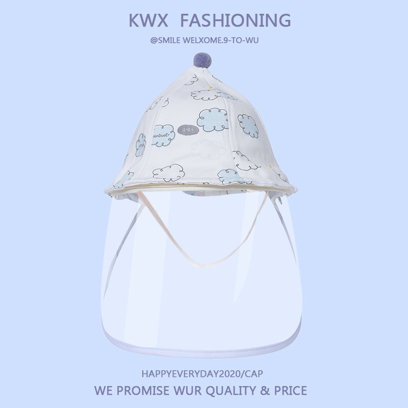 Baby Hat Spring and Autumn Thin Pure Cotton Cute Super Cute Fisherman Hat Anti-Droplet Protective Cap for Newborns