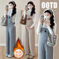 fleece-lined pregnant women's suspenders for autumn and winter 2024 new fashion outro simple loose casual adjustable jumpsuit