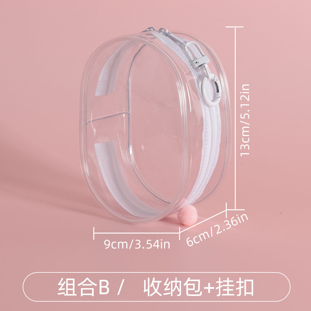 10cm13cm baby out walking baby bag pvc transparent bag star doll should aid cotton doll display storage bag