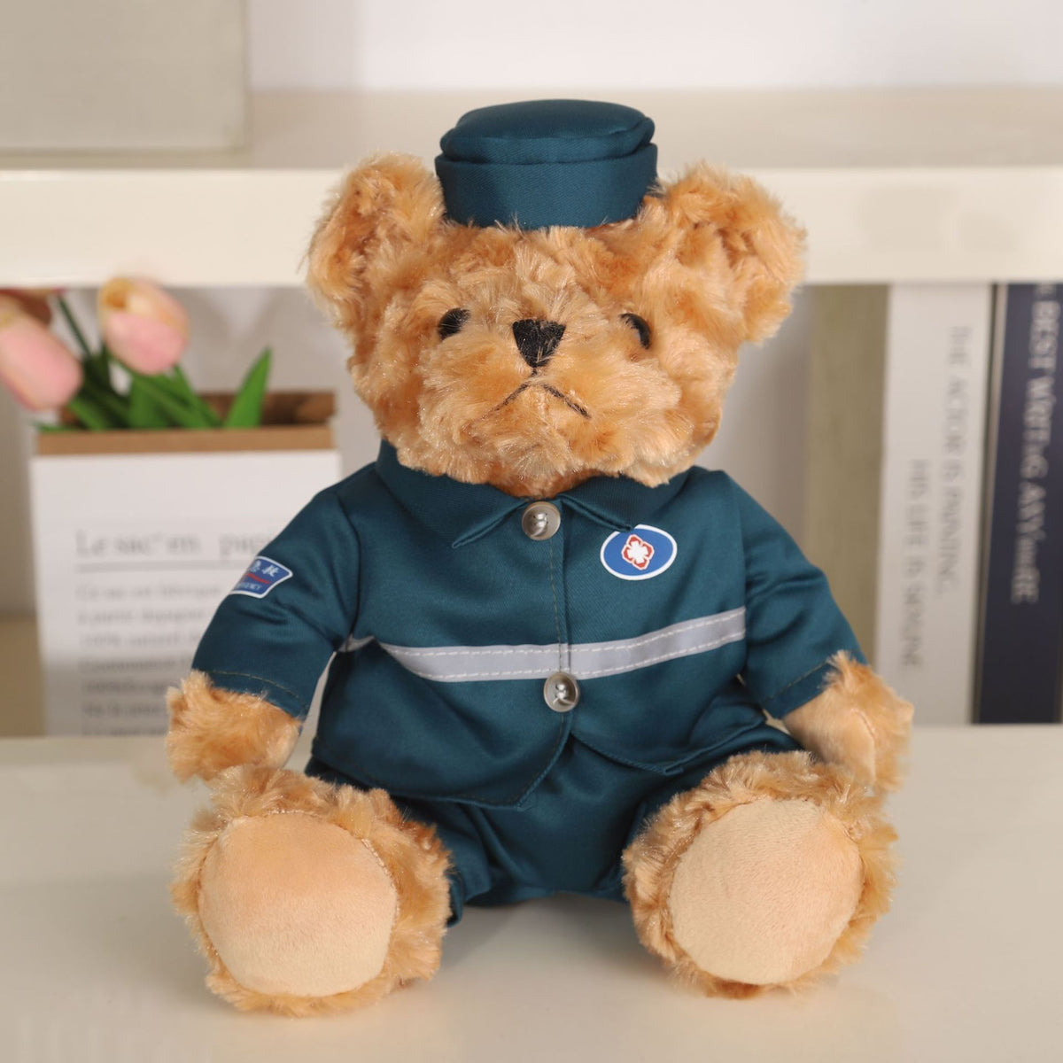 Police Bear Doll Traffic Police Bear Doll Uniform Fire Suit Teddy Bear Plush Toy Internet Red Bear Doll