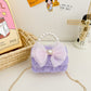 Korean Style Princess Handbag Fashion Bow Children Shoulder Bag Stylish Cute Girl Small Square Bag