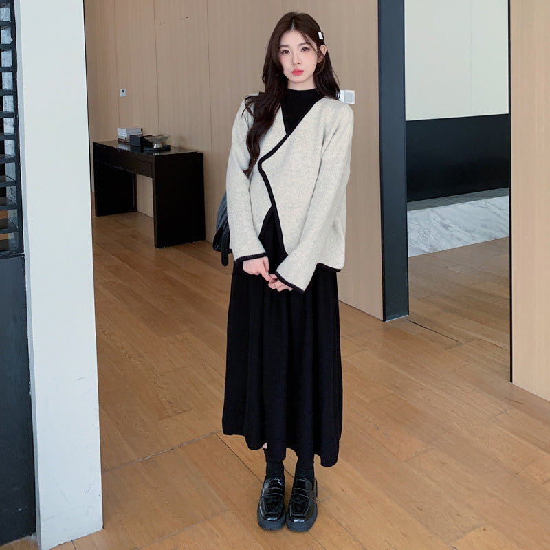 Maternity Clothes 2025 Autumn New Korean Fashion Two-Piece Pregnant Women Dress