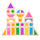Children's 2025 New Toys Kindergarten Acrylic Building Blocks Wooden Rainbow Kaleidoscope Montessori Building Blocks Small Gifts
