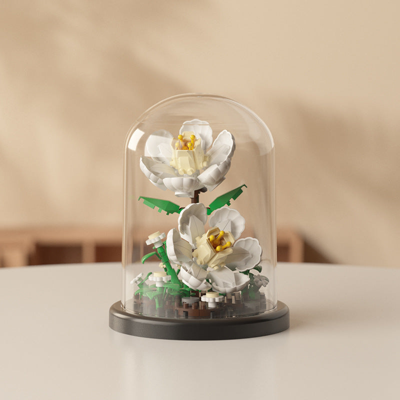 [wholesale generation] simulation of eternal flowers lily rose blocks compatible with Lego toy ornaments Valentine's Day gift