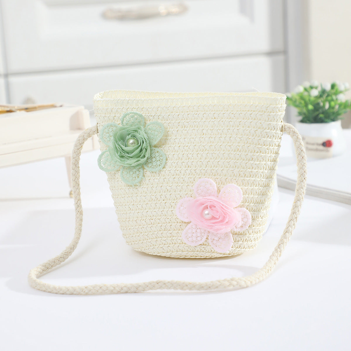 Cross-border New Children's Bag Spring and Summer New Children's Crossbody Bag Handmade Straw Satchel Travel Mini Coin Purse