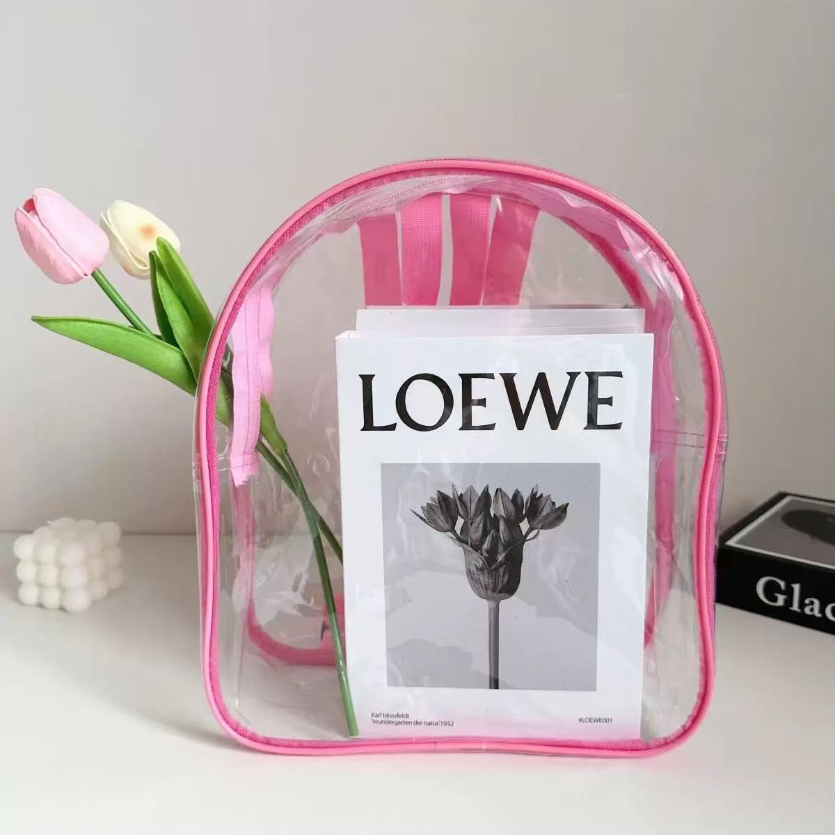 Children's Day Baby Walking Backpack Transparent Pvc Backpack Toy Snack Jelly Storage Zipper Gift Bag