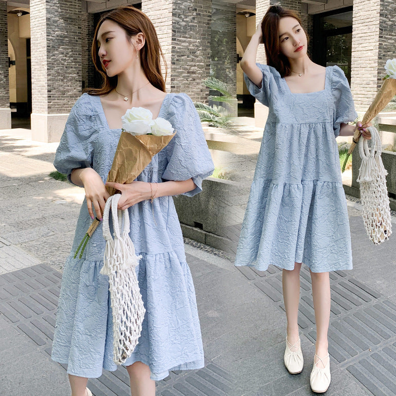 Summer Maternity Dress Short-sleeved Elegant Outer Wear dress Loose All-match plus size Fashion High-end Sense Not-to-show Top