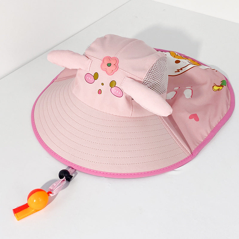 Children's Sunscreen Hat Summer Anti-UV Sun Hat for Boys Breathable Big Brim Girl's Fisherman Hat Sun Hat Thin