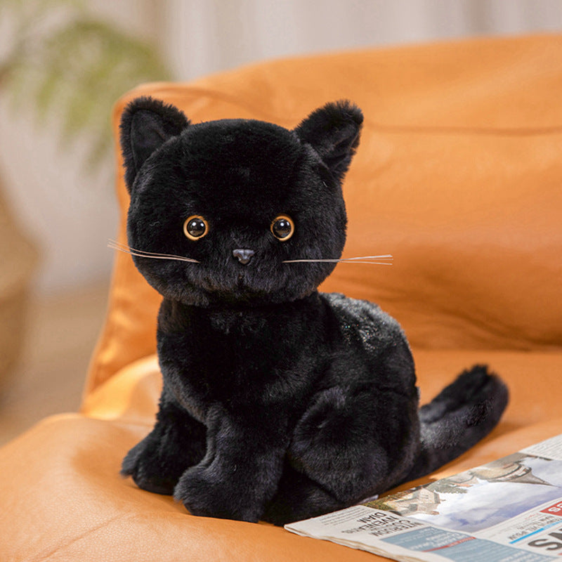 Cute Artificial Cat Doll Plush Toy Black Cat Doll White Cat Orange Cat Rag Doll Girl Birthday Gift for Kidsren