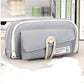 Button Pencil Bag with Good Looks for Girls, Large Capacity, Simple Ins Student Creative Canvas Stationery Bag, Pencil Stationery Box