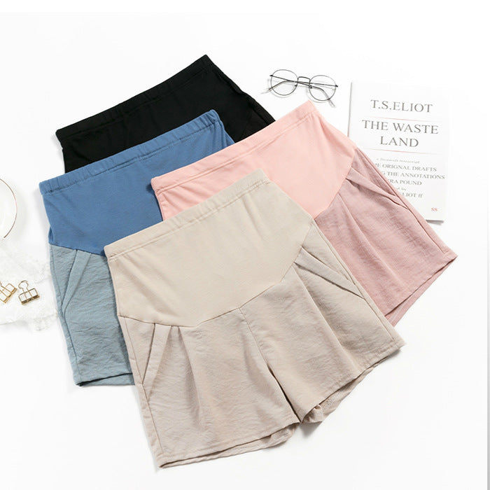 Pregnant Women Summer Fashion Loose 2023 New Style Pants Cotton Linen Casual Pregnant Women's Spring and Summer Shorts Trendy Mom