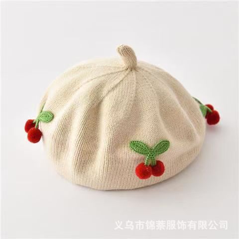 Spring and Autumn Korean Style Baby Boy and Girl Candy Color All-match Knitted Beret Children's Western Style Casual Wool Hat Paintler Hat