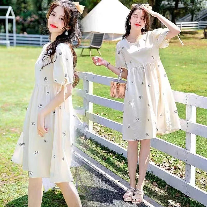 Pregnant Women's Summer Dress Printed dress Internet Popular 2022 suit Summer Thin Summer Skirt Top-grade Maternity Dress