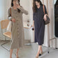 Pregnant women autumn dress 2024 new fashion French sweet doll collar knitted dress