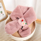 Children's Christmas Autumn and Winter Scarf Plush Warm Cute Cartoon Red New Year Festival Imitation Rabbit Fur Parent-Child Scarf