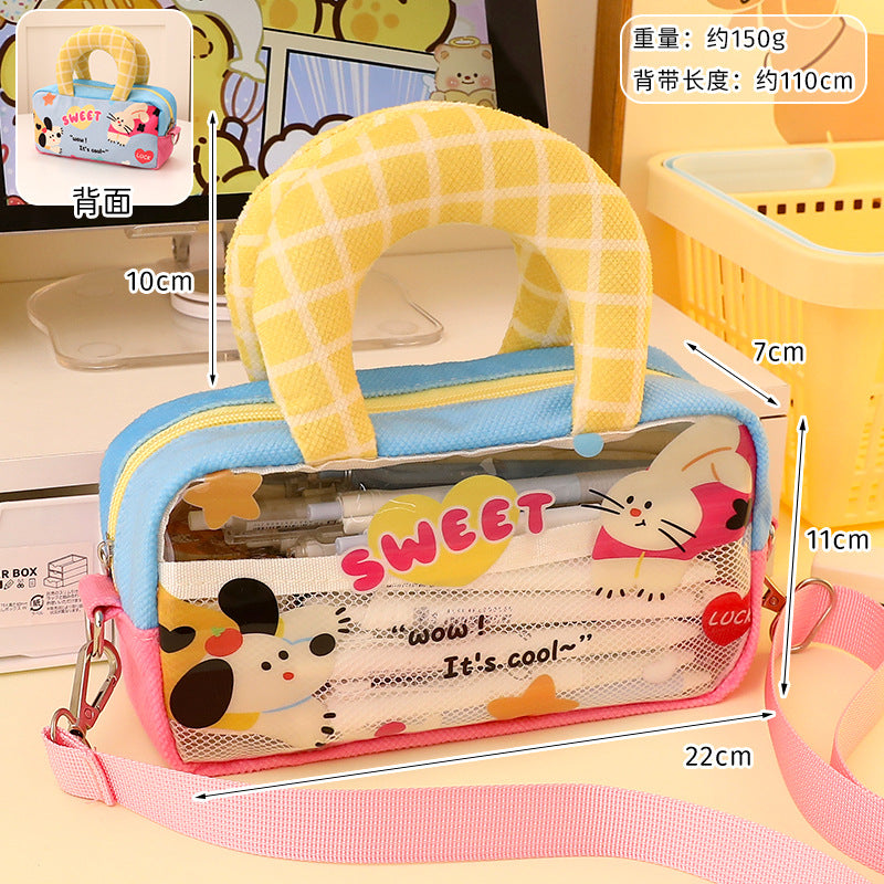 Good-Looking Student Handbag, Small Backpack, Cute Contrasting Color Small Shoulder Bag, Stationery Bag, Large Capacity Pencil Case