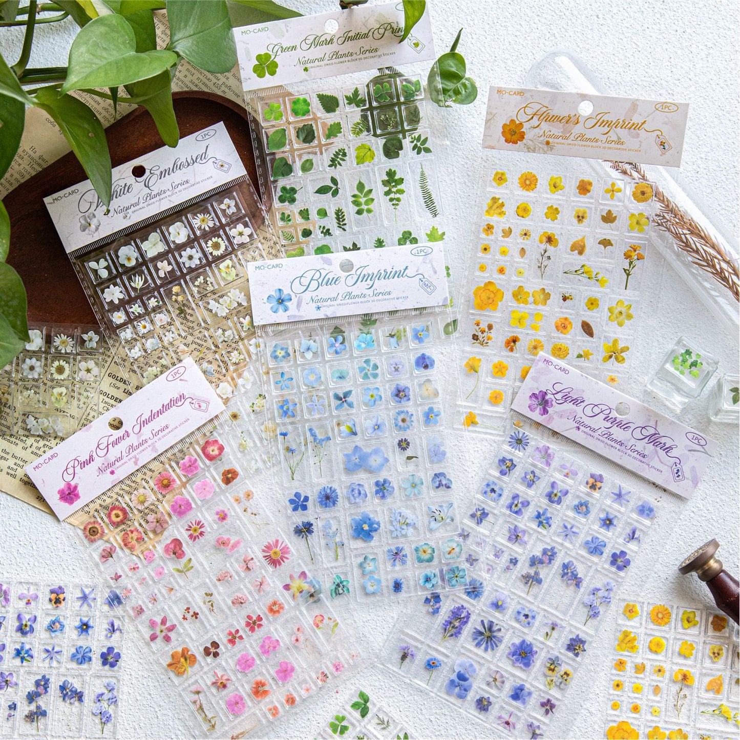 Momo Acrylic 3D Stereo Decorative Stickers Natural Plant Institute Series Handmade DIY Mobile Phone Case Decorative Stickers