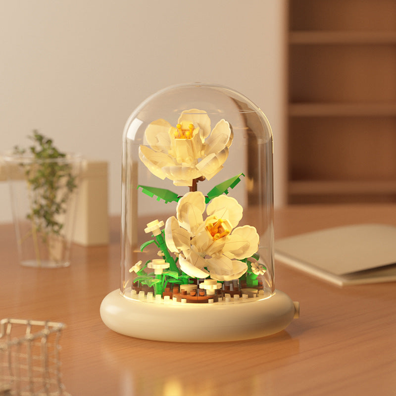 [wholesale generation] simulation of eternal flowers lily rose blocks compatible with Lego toy ornaments Valentine's Day gift