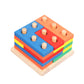Cross-Border Popular Children's Early Education Educational Geometric Set Column Shape Matching Toys Tetris Enlightenment Wooden Building Blocks