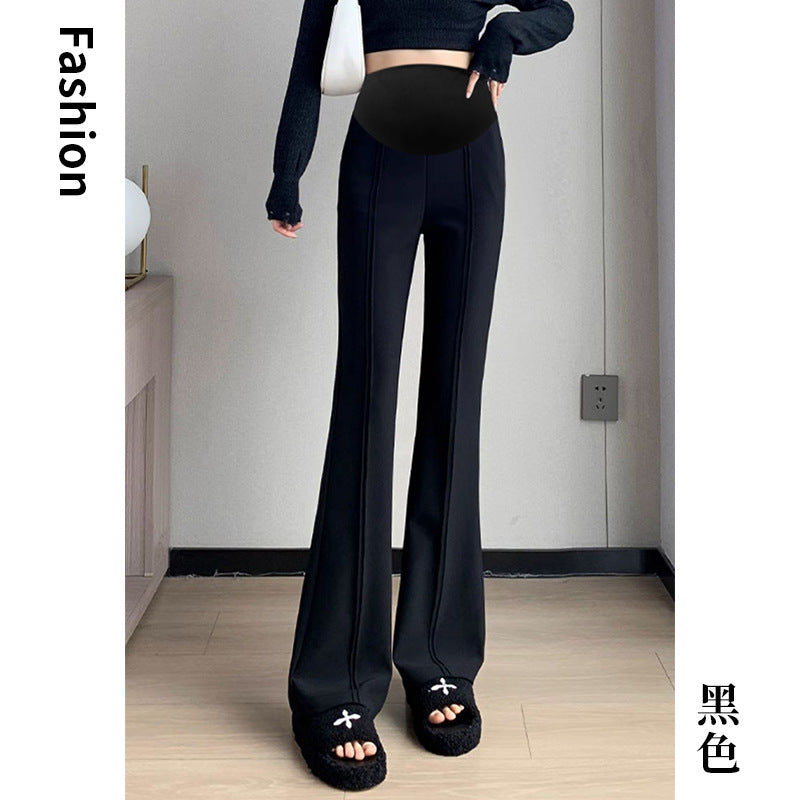 Pregnant women's spring new goddess pants flared pants split slim fit high slimming outerwear trousers pregnant women's suit pants