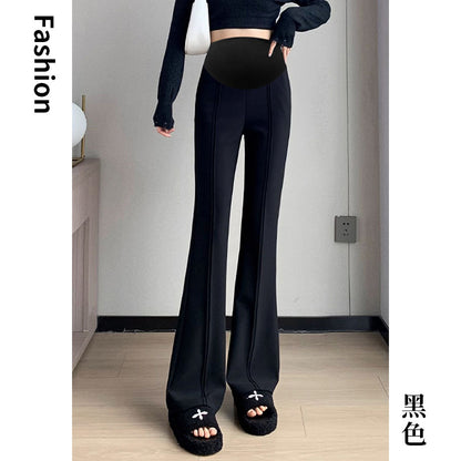 Pregnant women's spring new goddess pants flared pants split slim fit high slimming outerwear trousers pregnant women's suit pants