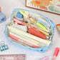 Ins New Toast Cat Foldableing Pencil Bag High-Looking Cute Girl Heart Student Pencil Stationery Box Storage Bag