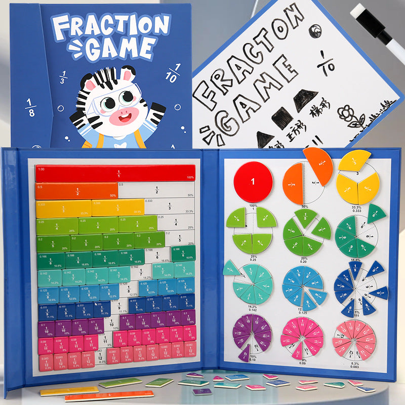 Magnetic Fraction Disk Demonstrator Numerator and Denominator Cognitive Addition and Subtraction Operation Third Grade Primary School Mathematics Teaching Aids Toys