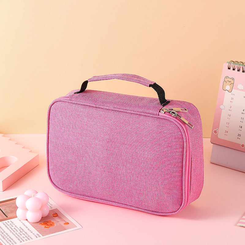 Cross-Border Satchel Large-Capacity 72-Hole Multi-Functional Student Art Student Color Lead Brush Pencil Stationery Storage Bag