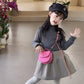 Dropshipping New Personalized Kidsren's Shoulder Bag, Fashionable and Versatile Girl's Crossbody Bag, Pure Color Pu Design Coin Purse