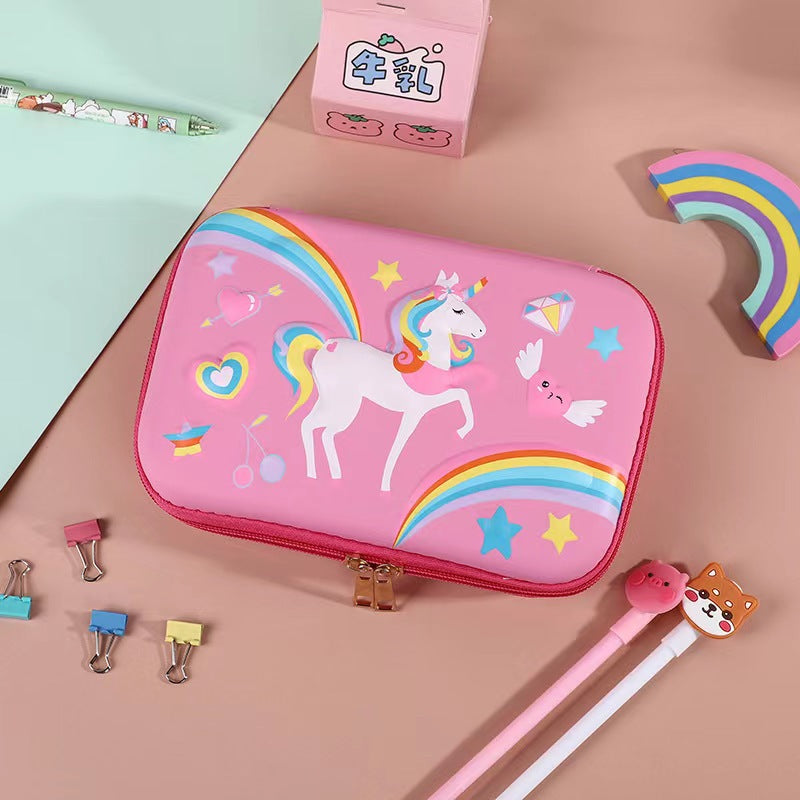 3D New Cute Eva Stationery Box Children's Multifunctional Large Capacity Pencil Bag Student Portable Square Pencil Box