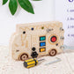 Children's Montessori Early Education Simulation Driving Steering Wheel Digital Switch Light Sound Busy Board Science and Education Aids Educational Toys