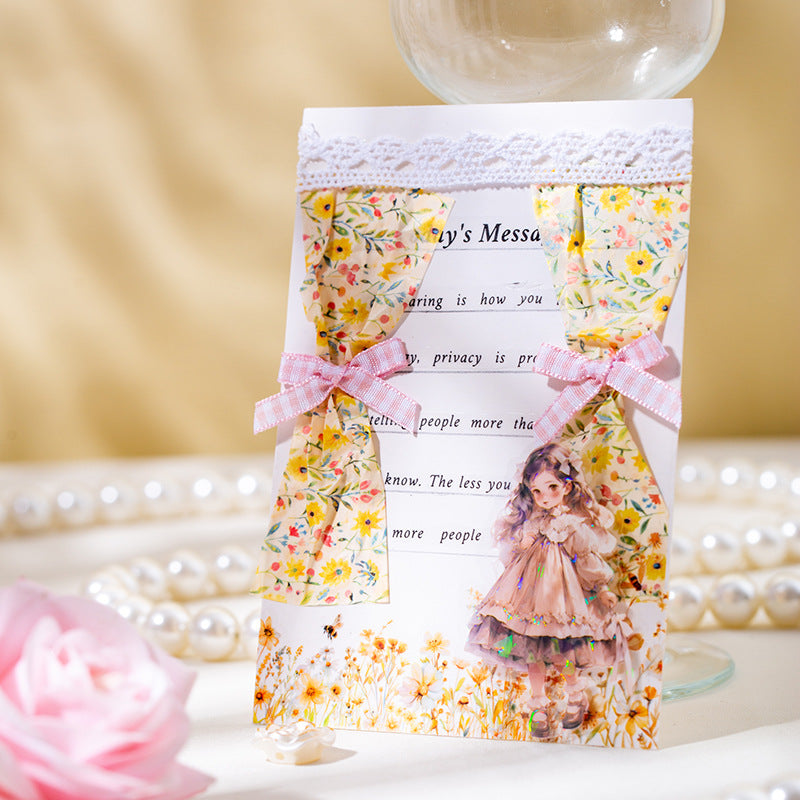 Dream Flower Floral Washi Sticker Book Plant Floral Handbook with Background Decoration Basic Stickers