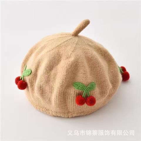 Spring and Autumn Korean Style Baby Boy and Girl Candy Color All-match Knitted Beret Children's Western Style Casual Wool Hat Paintler Hat