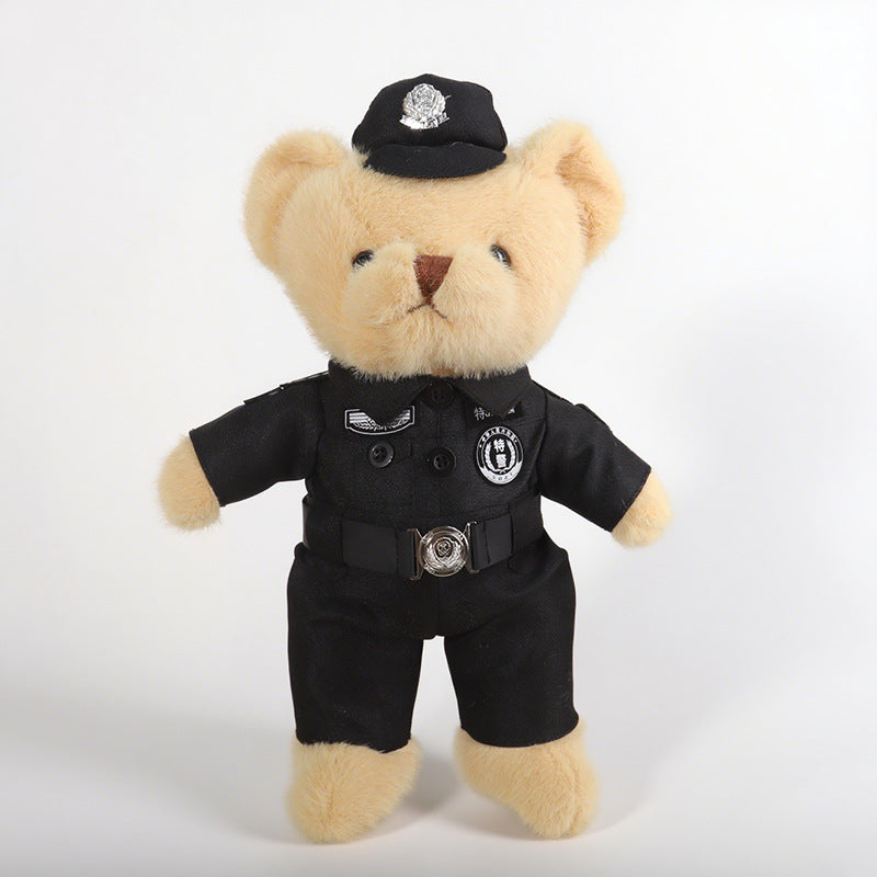 Police Bear Doll Traffic Police Bear Doll Uniform Fire Suit Teddy Bear Plush Toy Internet Red Bear Doll