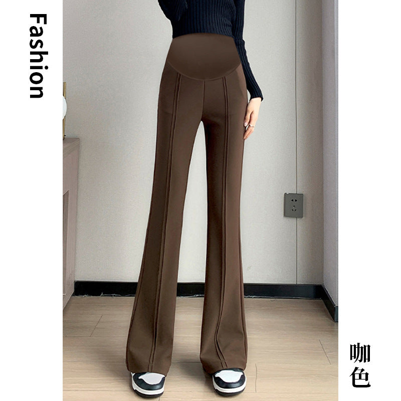 Pregnant women's spring new goddess pants flared pants split slim fit high slimming outerwear trousers pregnant women's suit pants