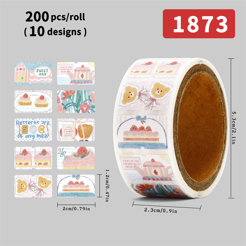 Liyuan Original Cartoon Stamp Illustration Stickers Cute Little Nose Decoration Sealing Stickers Handbook Material Roll Stickers