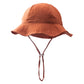 Ins Baby Pure Cotton Basin Hat European and American Anti-Sun Breathable Baby Fisherman Hat Pure Color Kidsren's Sun Hat Breathable Sun Protection