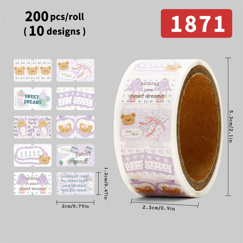 Liyuan Original Cartoon Stamp Illustration Stickers Cute Little Nose Decoration Sealing Stickers Handbook Material Roll Stickers