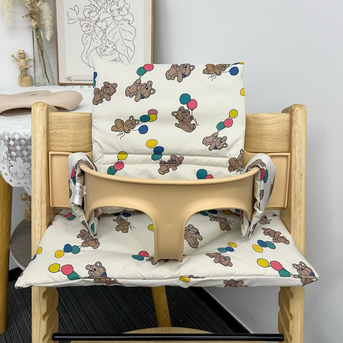 Ins Nordic Style Baby Dining Chair Children's Growth Chair Cushion Baby Dining Chair Cushion Waterproof and Urine-proof Sitting