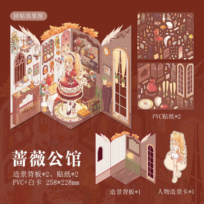 Mr. Paper Landscaping Flat Stickers Prince Fairy Tale Book Series DIY 3D Landscaping Flat Sticker Pack
