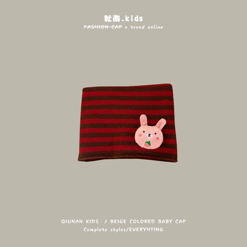 Qiunan Kidsren's Scarf Red New Year's Christmas Festive Warm Knitted Scarf Winter Windproof Neck Cover for Boys and Girls