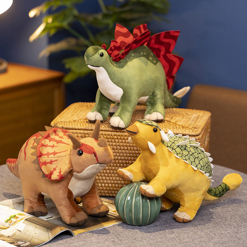 Cross-border Simulation Dinosaur Long Neck Dragon Triceratops Stegosaurus Doll Plush Toy Rag Doll Children's Day Gift