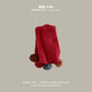 Qiunan Kidsren's Scarf Red New Year's Christmas Festive Warm Knitted Scarf Winter Windproof Neck Cover for Boys and Girls