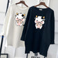 Pregnant Women's Autumn Cotton Top Mid-length Long-sleeved Loose Korean Fashion Trendy Mom's Pregnancy T-shirt Winter Base Shirt