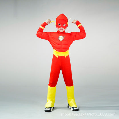 New flash clothes children stage performance muscle clothes COS Hero League cosplay Halloween
