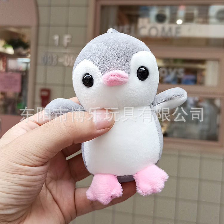 Creative cartoon four-sided bullet Penguin plush pendant cute animal doll bag car key chain pendant wholesale