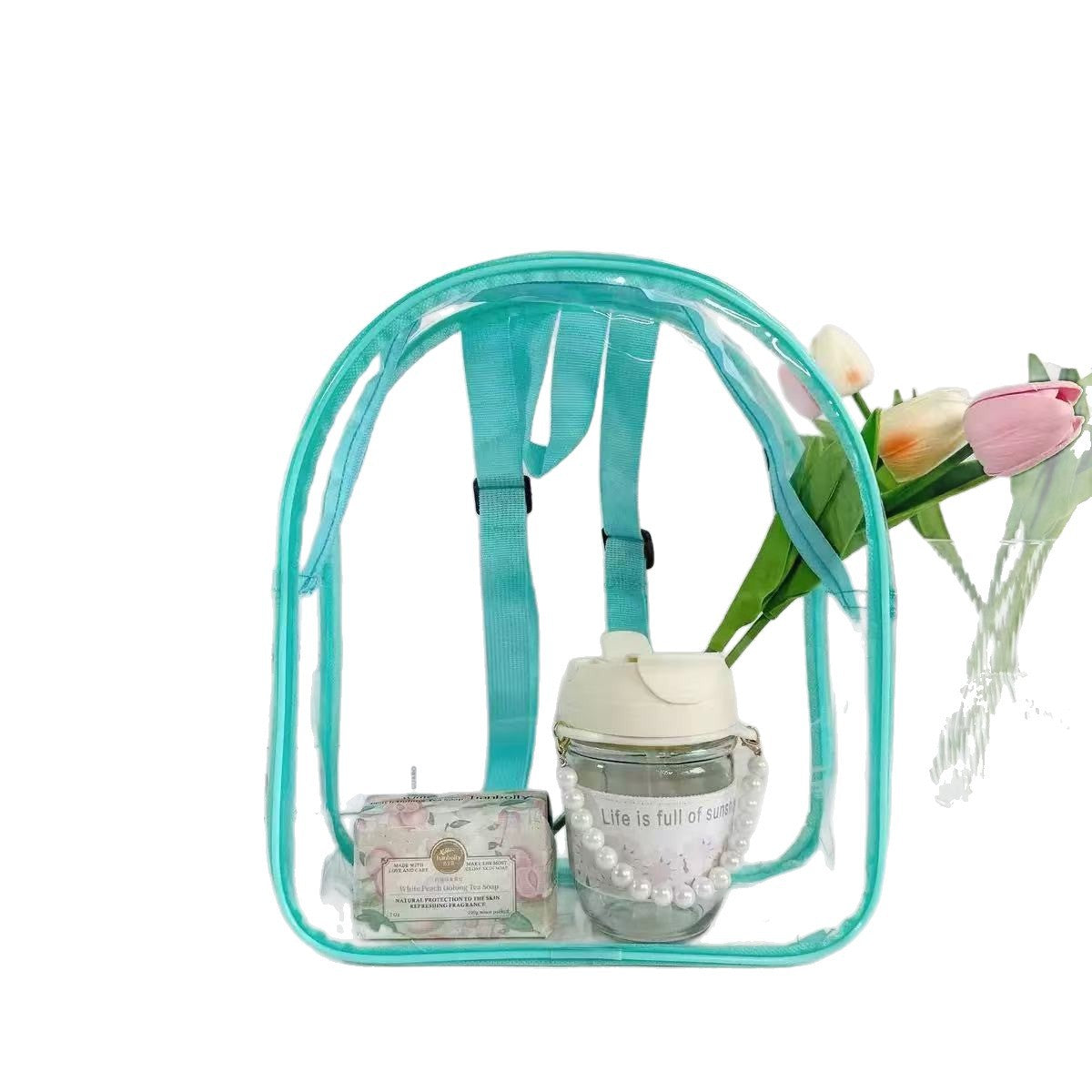 Children's Day Baby Walking Backpack Transparent Pvc Backpack Toy Snack Jelly Storage Zipper Gift Bag