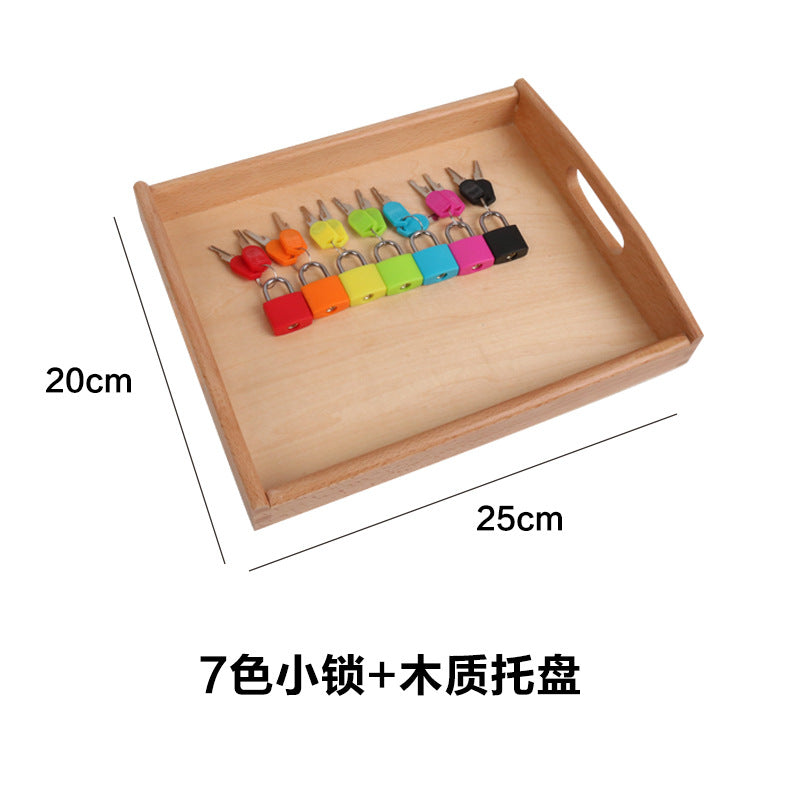 Montessori teaching aids colorful small lock learning unlocking game children's early education Montessori key lock sensory toys