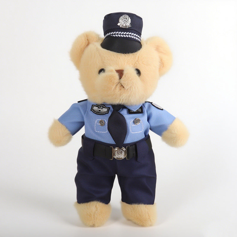 Police Bear Doll Traffic Police Bear Doll Uniform Fire Suit Teddy Bear Plush Toy Internet Red Bear Doll