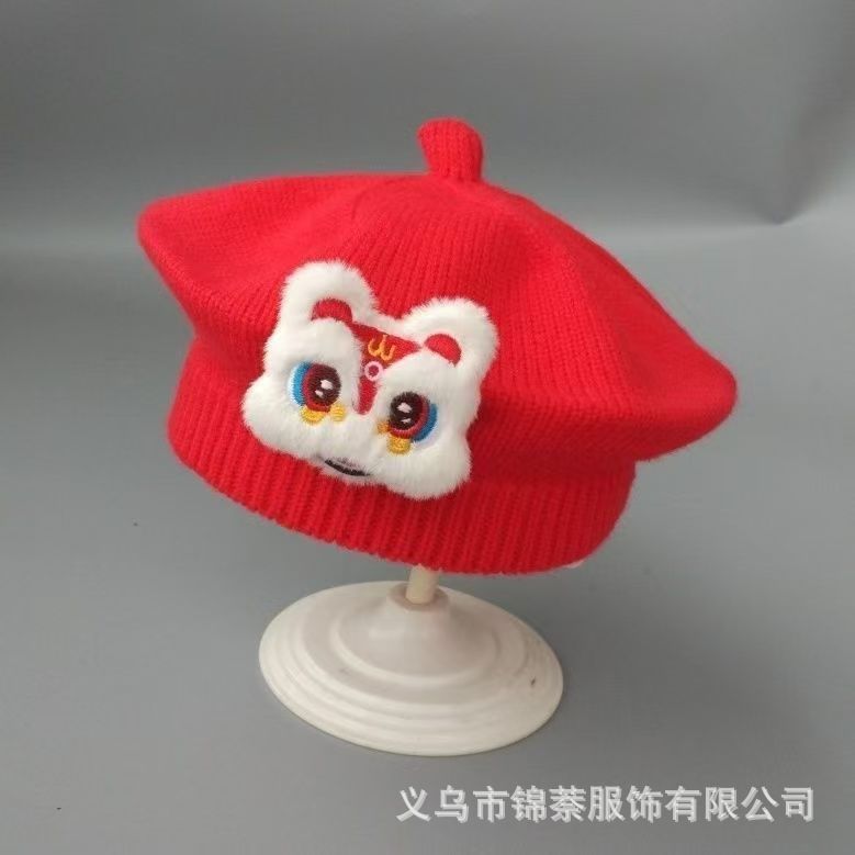 Spring and Autumn Korean Style Baby Boy and Girl Candy Color All-match Knitted Beret Children's Western Style Casual Wool Hat Paintler Hat